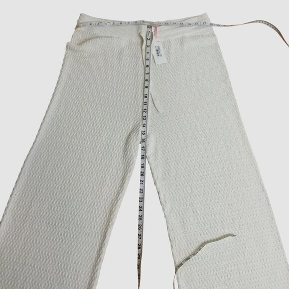 VINEYARD VINES Crocheted Wide Leg Pants Marshmallow NWT Hemp Cotton Loungewear - Picture 7 of 10